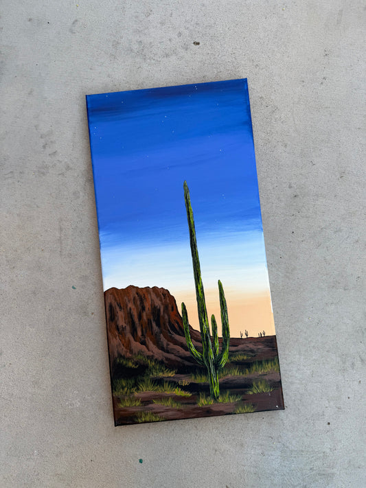 Desert cactus canvas painting