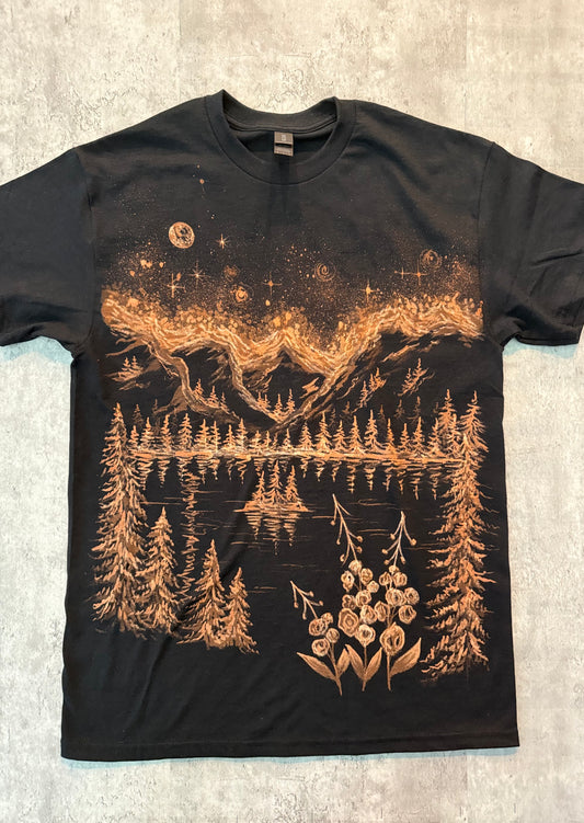 St Mary’s Lake Black Bleached Unisex Jersey Short Sleeve Tee shirt