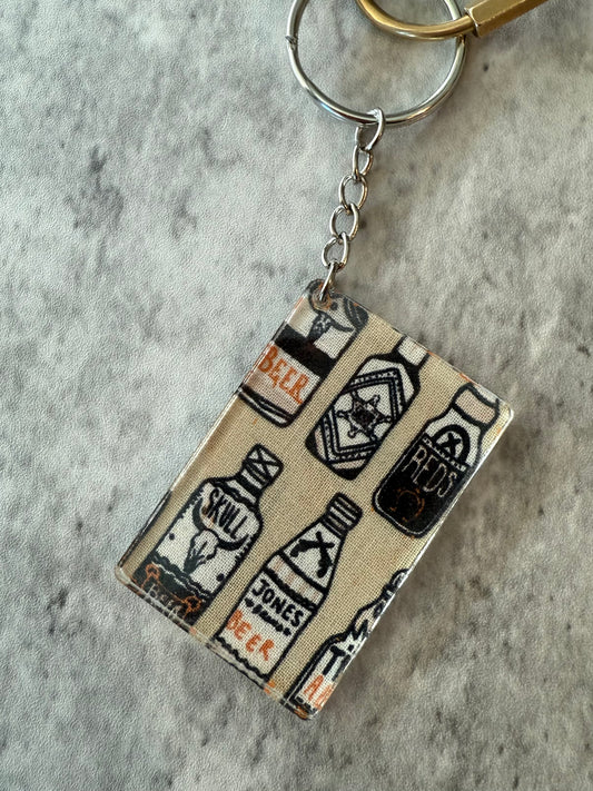 Booze liquor bottle acrylic keychain bag charm