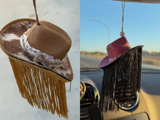 Two Cowboy hat ornaments
