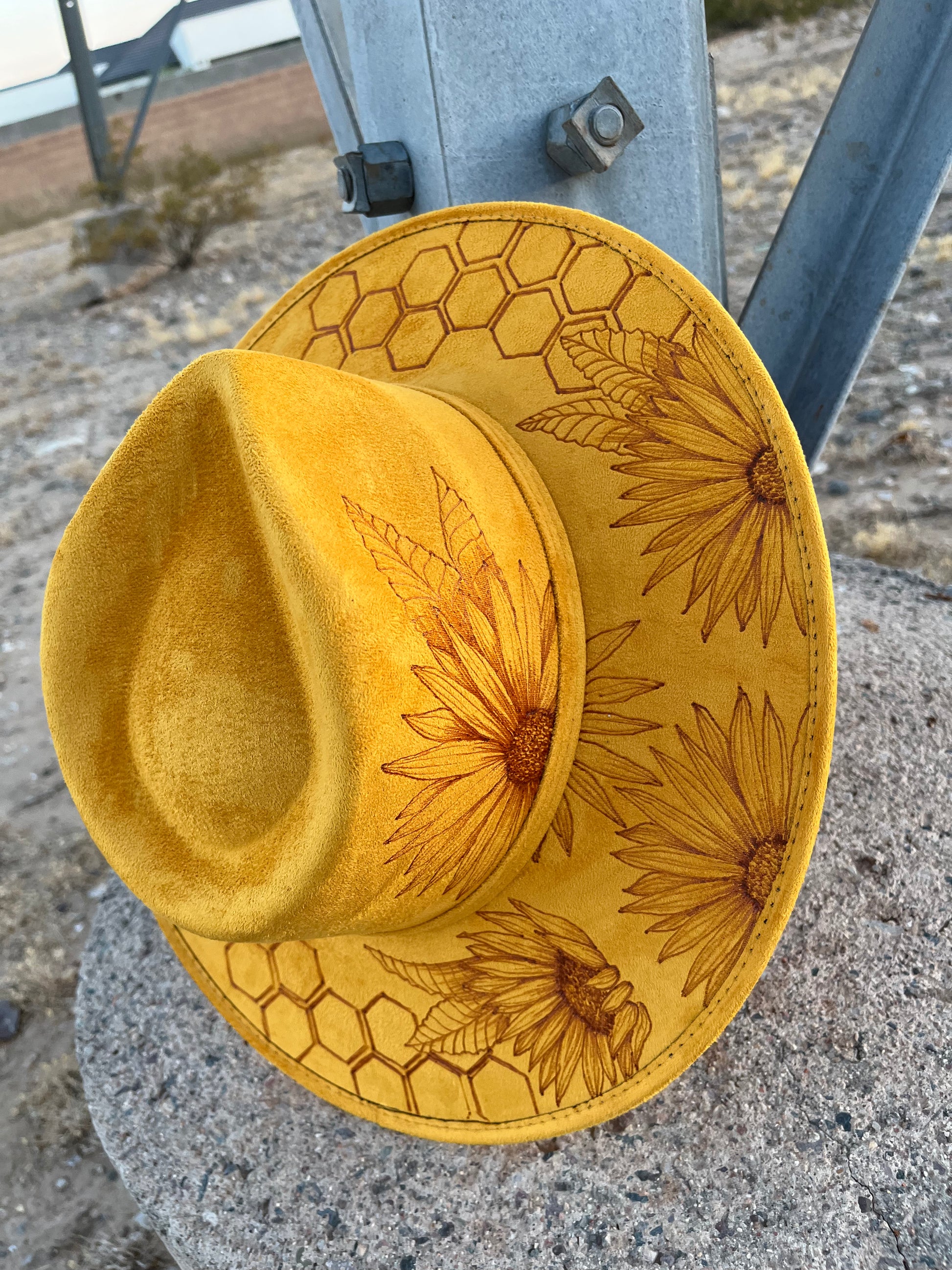 Yellow wide brim 2024 hat