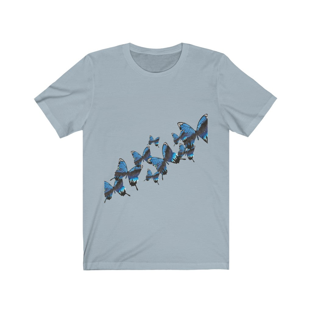 Blue Butterfly Unisex Jersey Short Sleeve Tee shirt