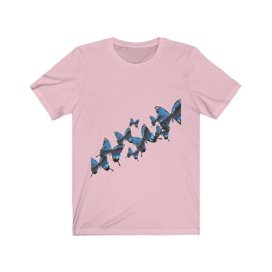 Blue Butterfly Unisex Jersey Short Sleeve Tee shirt