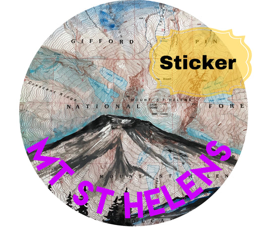 My St. Helens map mini sticker Pacific Northwest pnw weatherproof vinyl