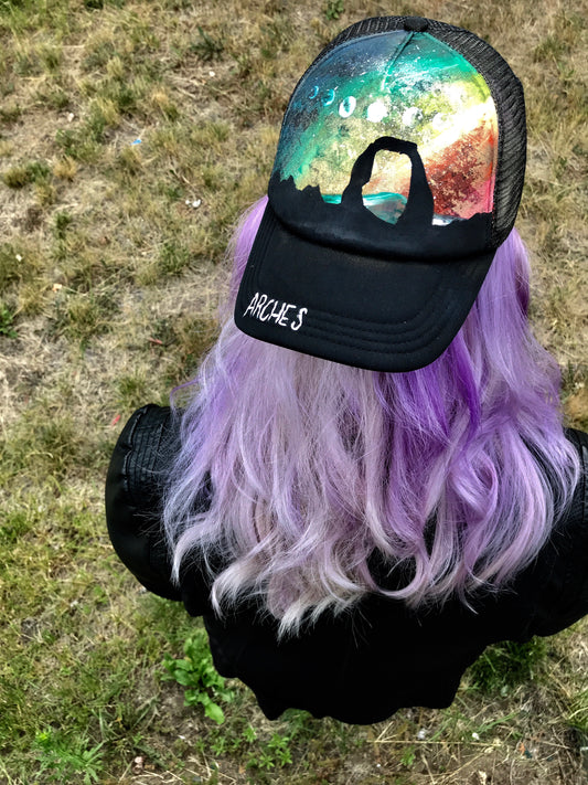 Arches custom painted snapback hat