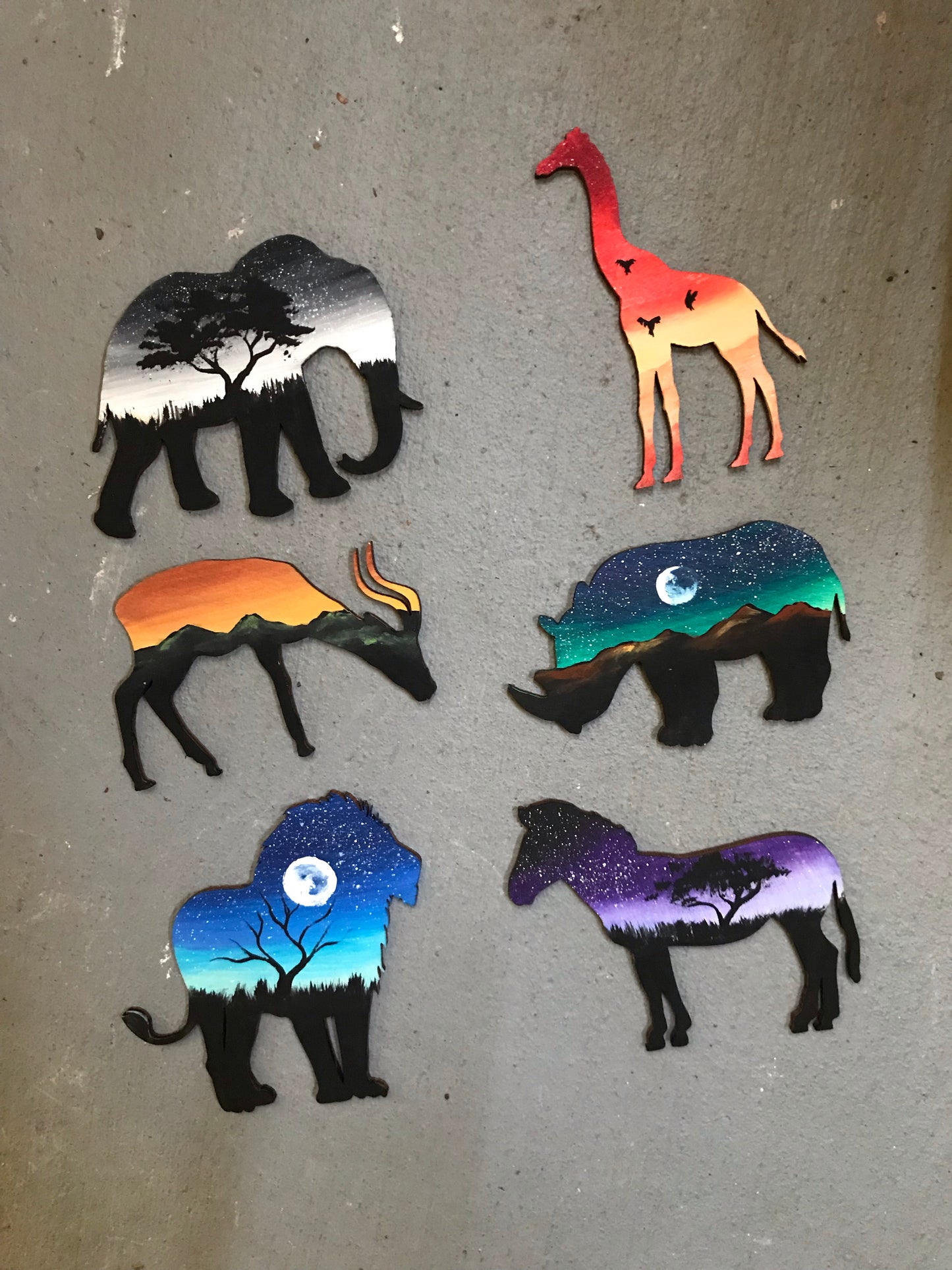 African animals magnet set