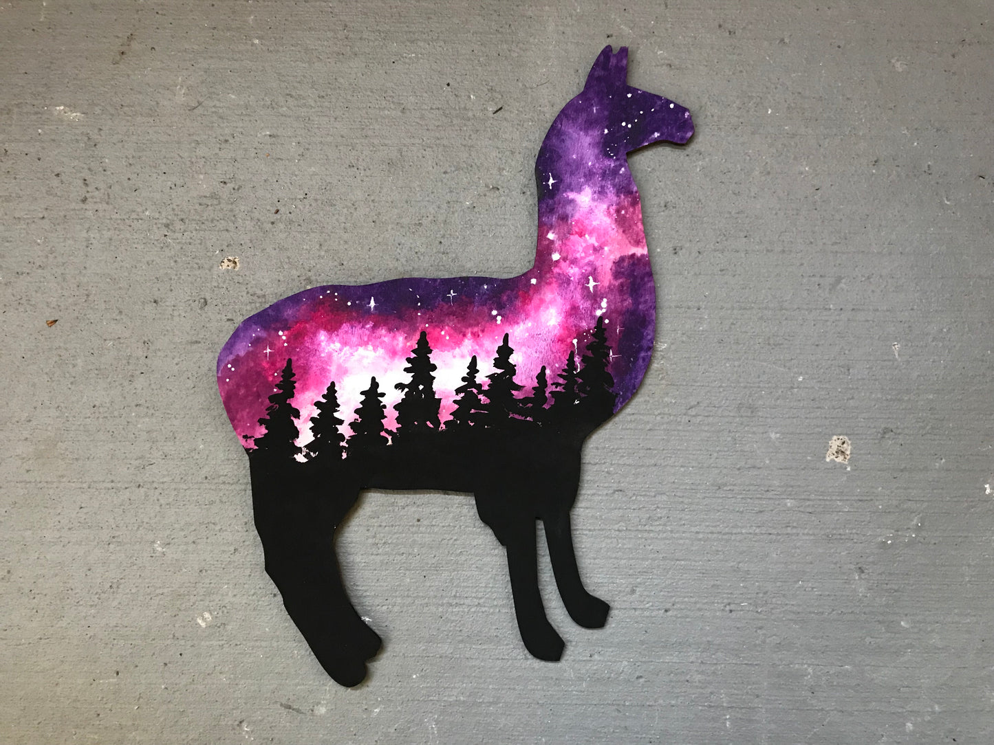 Galaxy llama painting