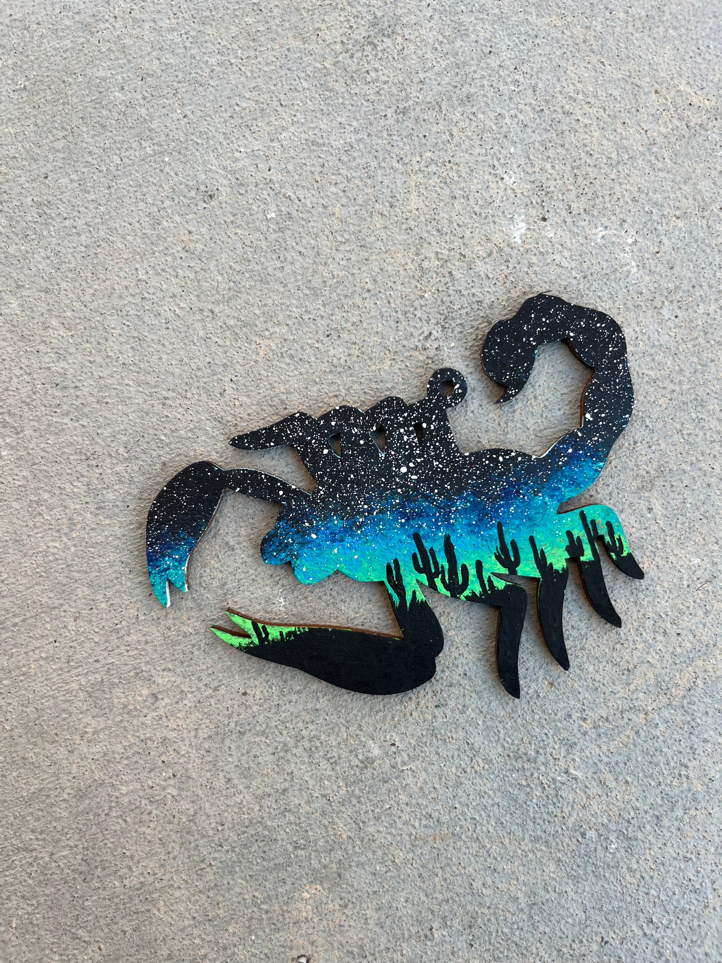 Desert scorpion cactus handpainted ornament
