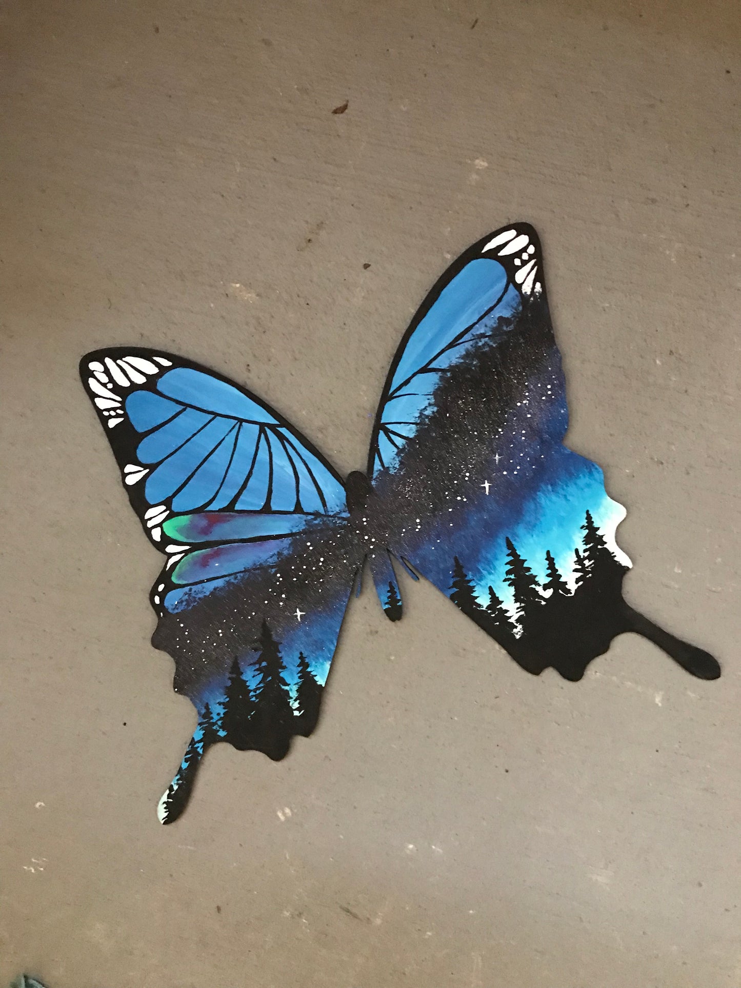 Butterfly wood cutout painting