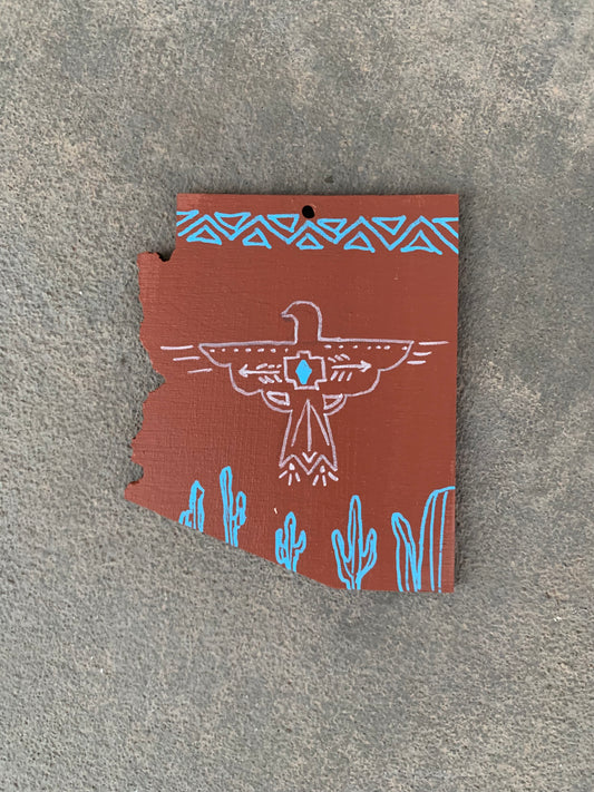 Arizona thunderbird tribal wood ornamrent