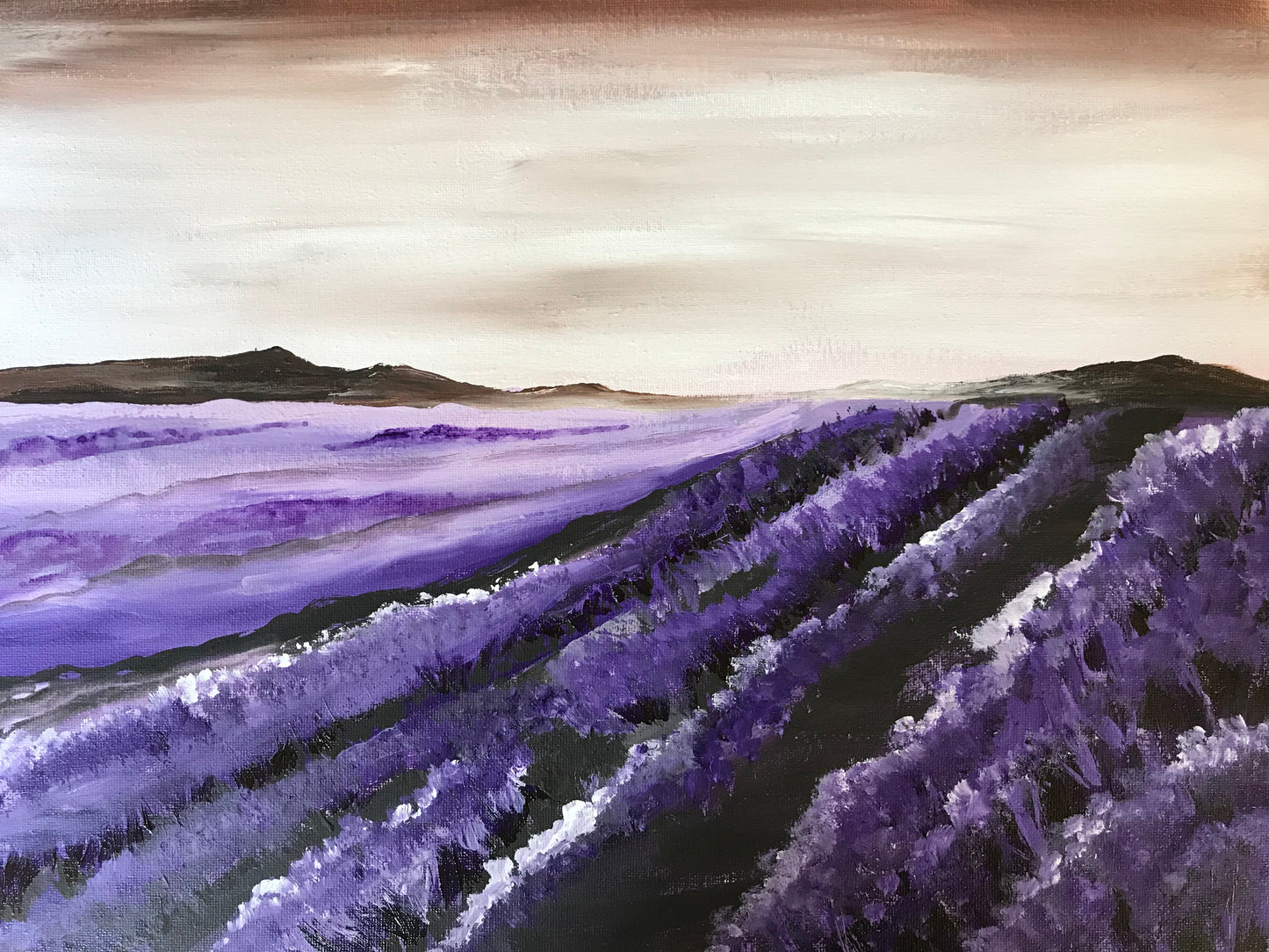 Lavender field canvas painting