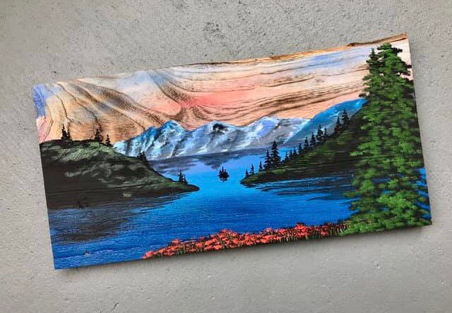 Lake Tahoe barnwood painting