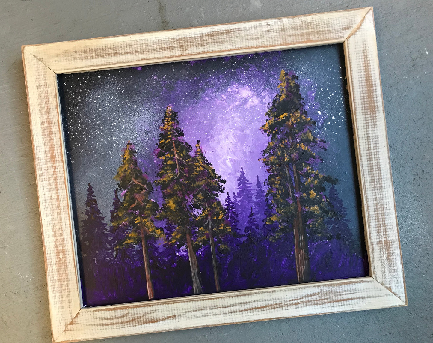 Purple forest wood painting