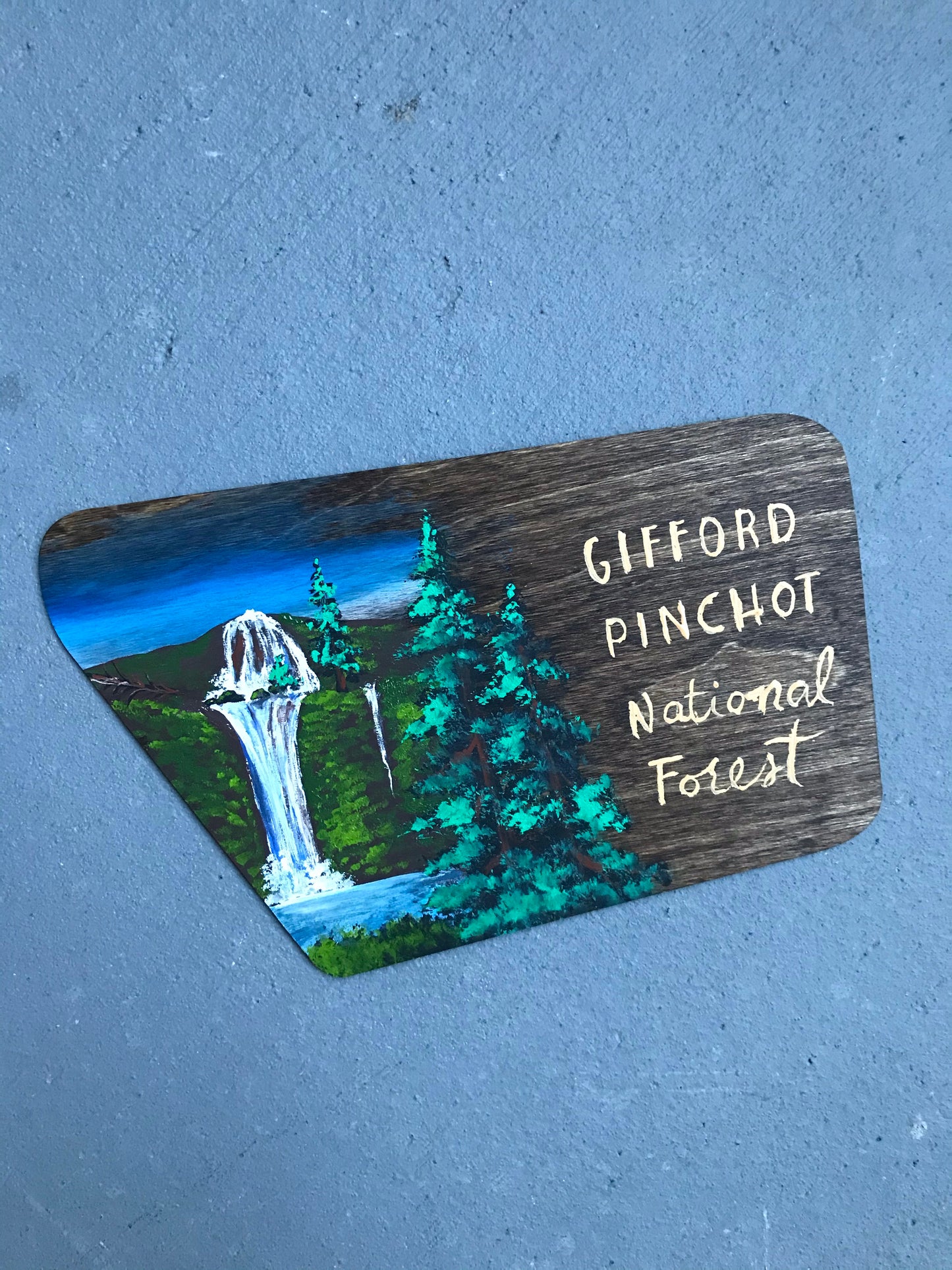 Gifford Pinchot forest waterfall painting