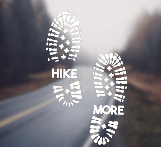Hike more hiking boots vinyl transfer decal