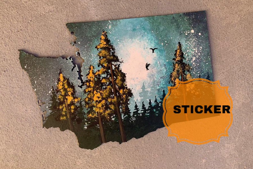 Washington state tree decal vinyl sticker