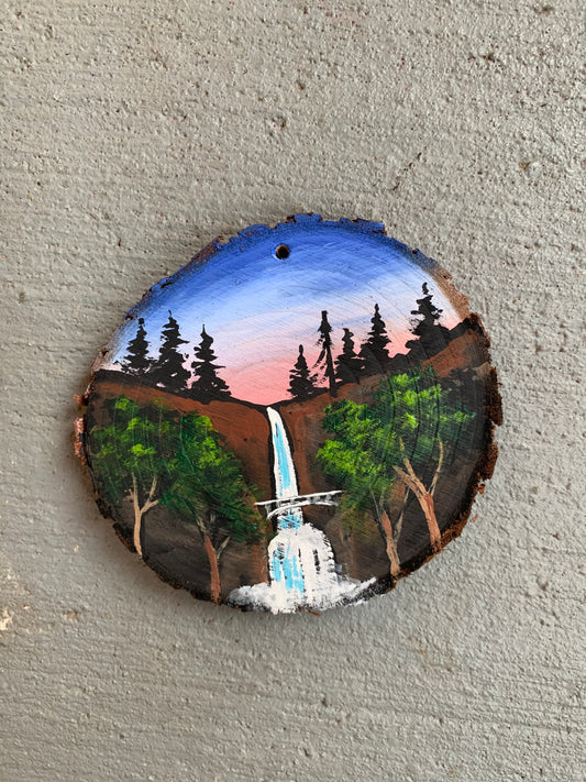 Multnomah falls  pnw tree wood painted ornament