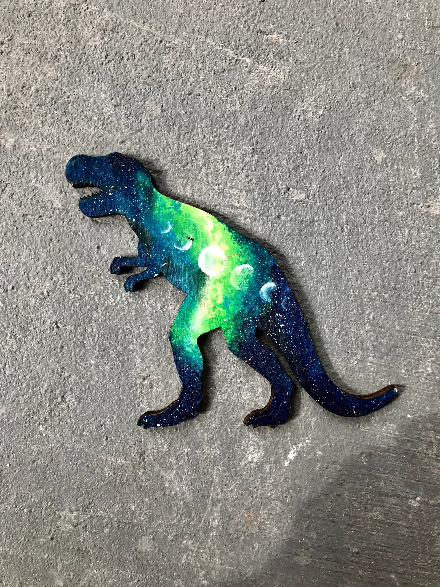 Dinosaur t-rex wood cutout painting