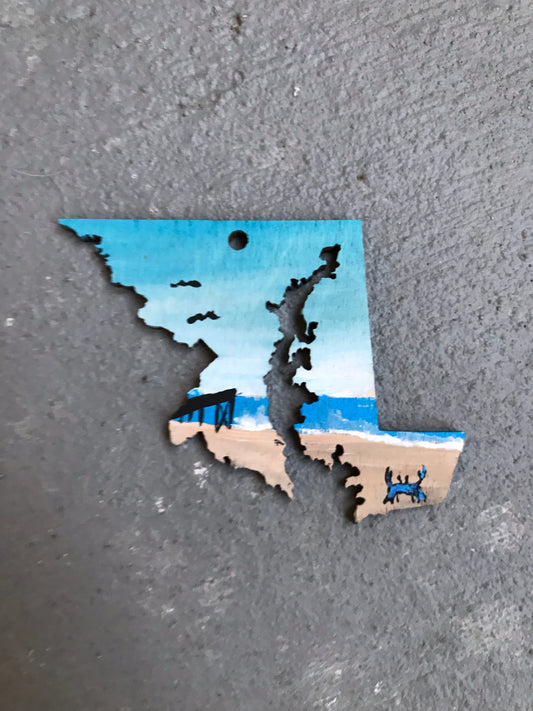 Maryland beach Christmas ornament