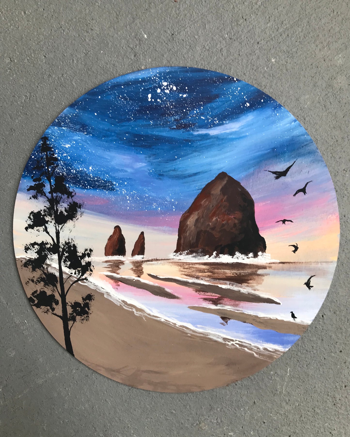 Haystack rock cannon beach Oregon painting