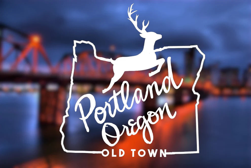 Portland Oregon Whitt stag vinyl transfer decal