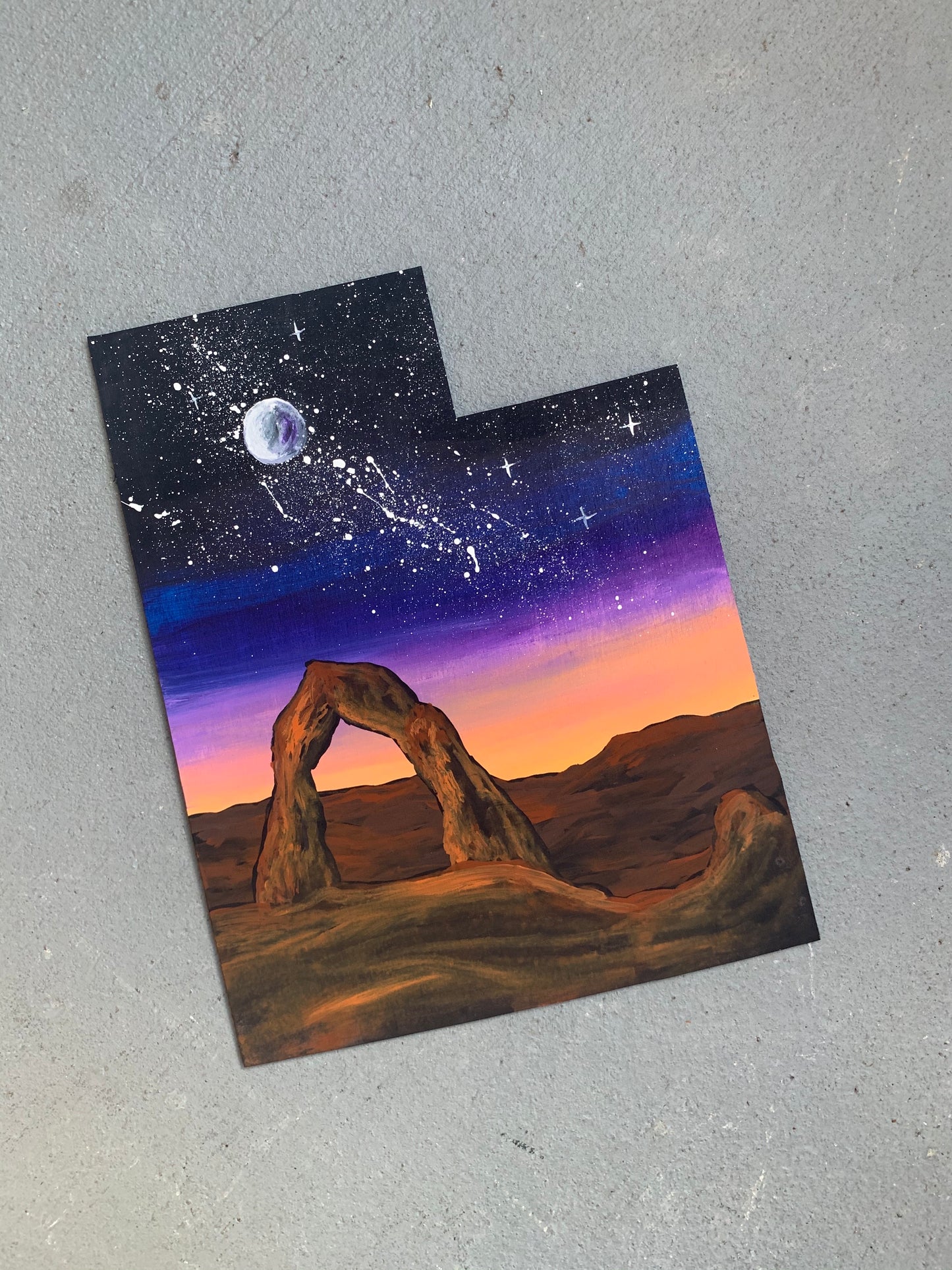 Utah desert delicate arch painting