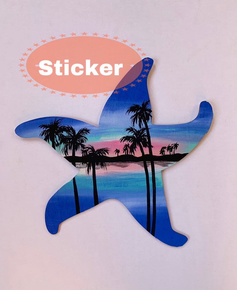 Starfish weatherproof sticker