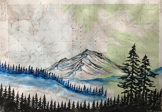 Mt baker map painting