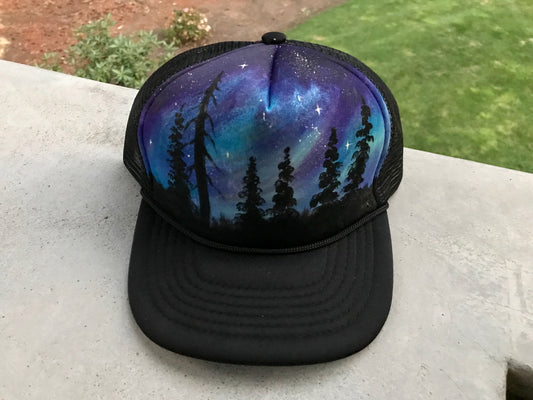 Blue northern lights hat custom SnapBack