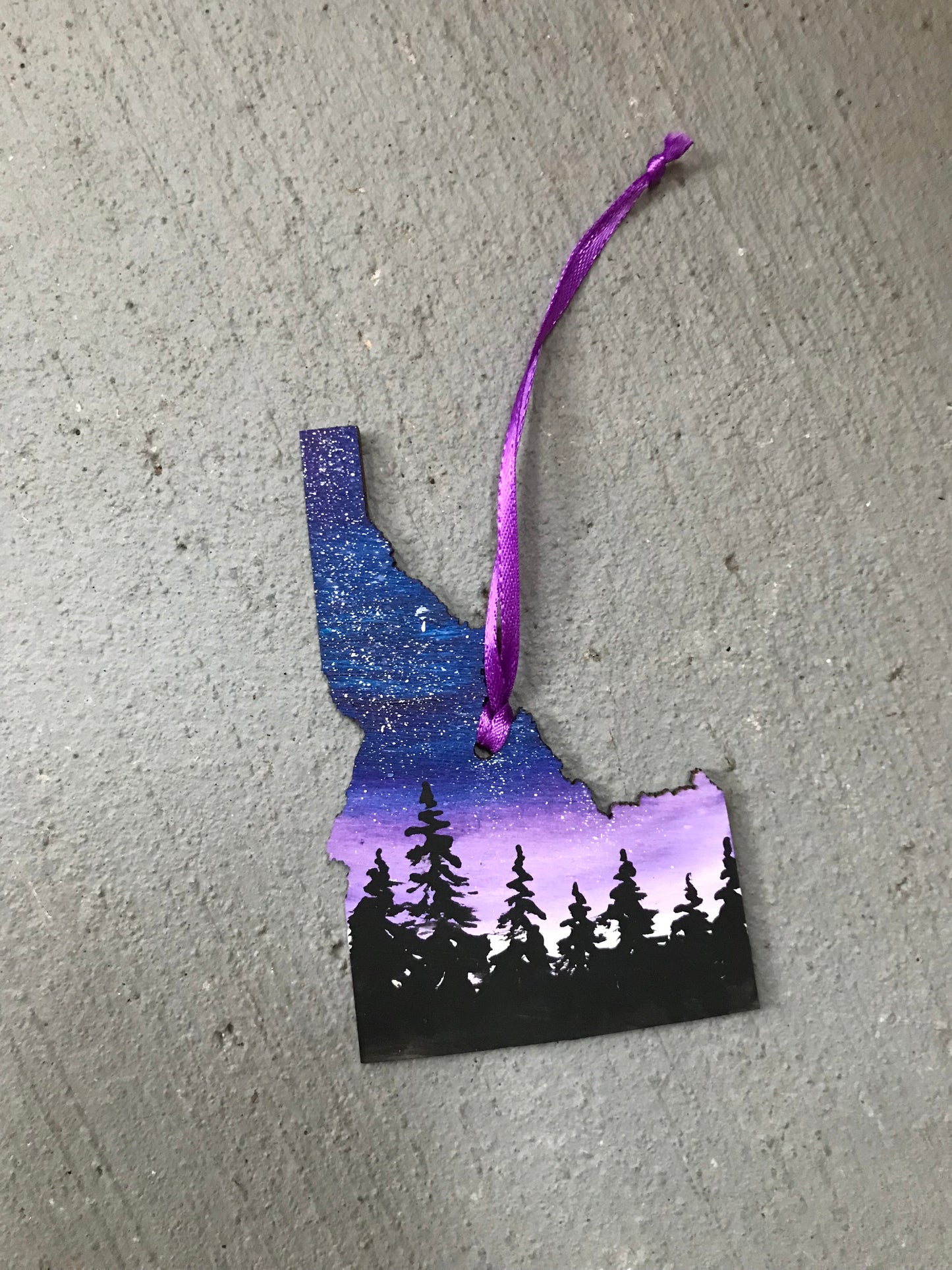 Idaho purple sky ornament