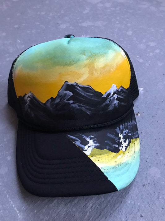 Blue yellow mountain hat