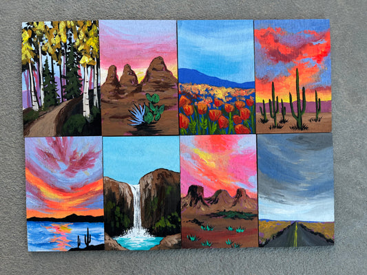 Set of Arizona inspired painted magnets