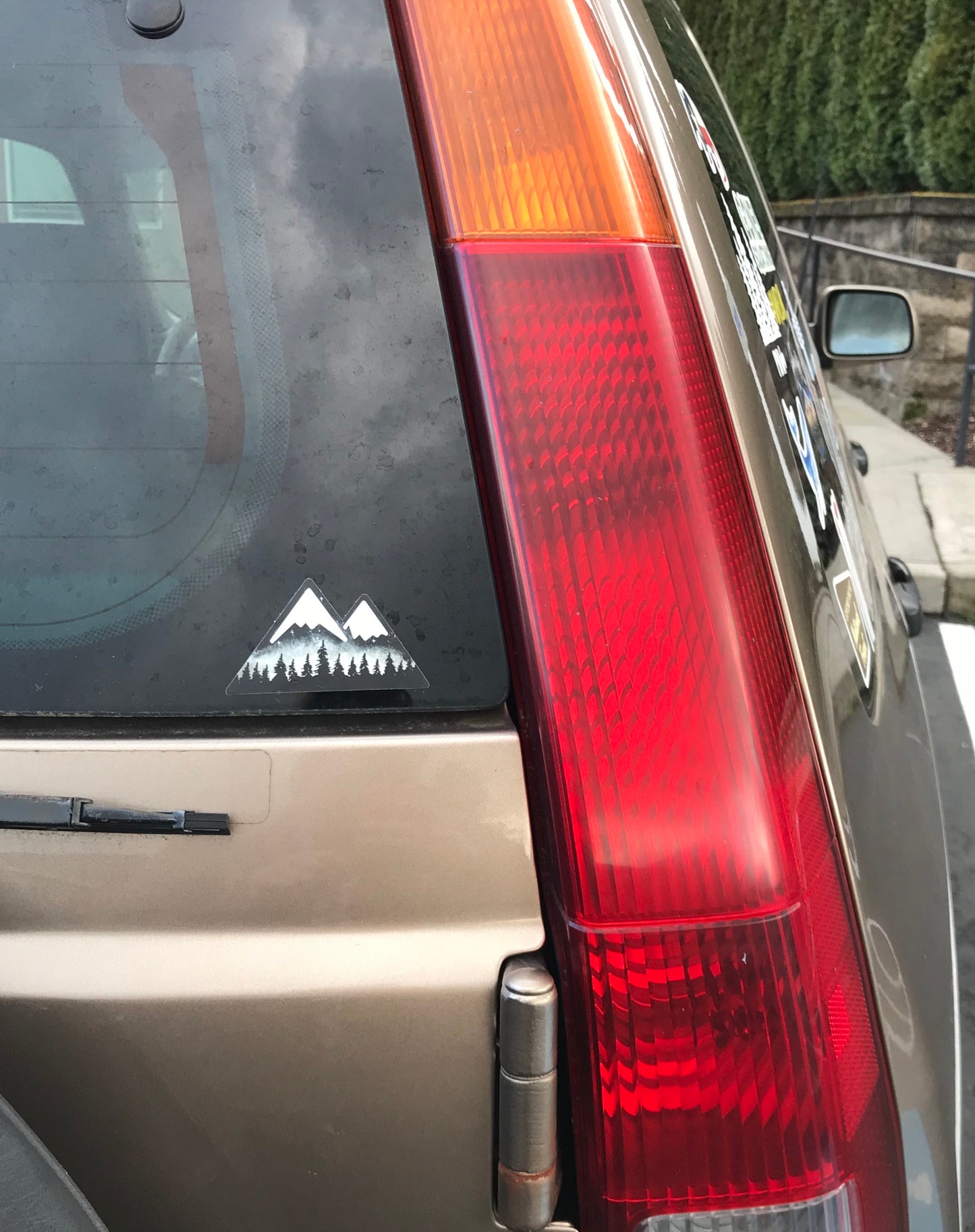 Triangle mountain peaks sticker